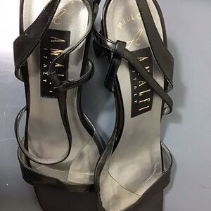 Amalfi by Rangoni Black and Clear Heels 8 1/2 AA